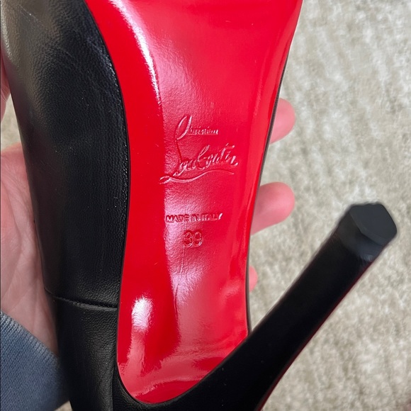 Christian Louboutin Black and White Heels with Red Soles main image 6